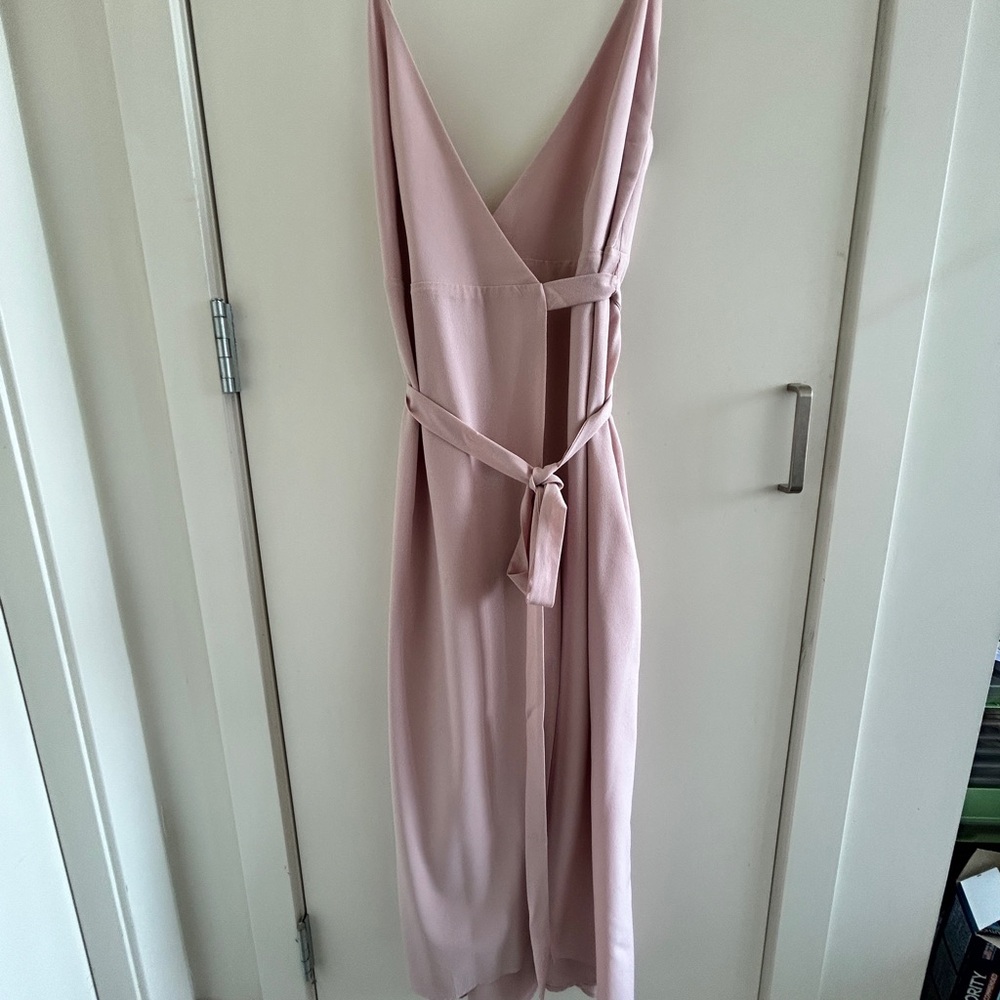 Elegant Pink Wrap Dress
